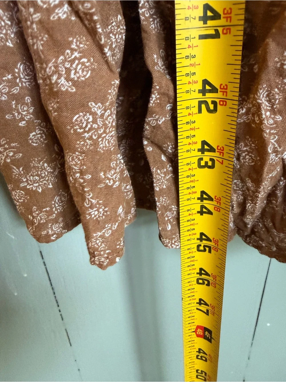 Brown Floral BÖHME Smocked Dress with Puff Sleeves